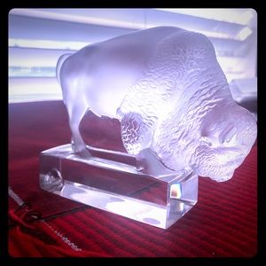 Rene Lalique Crystal Bison Paper weight.